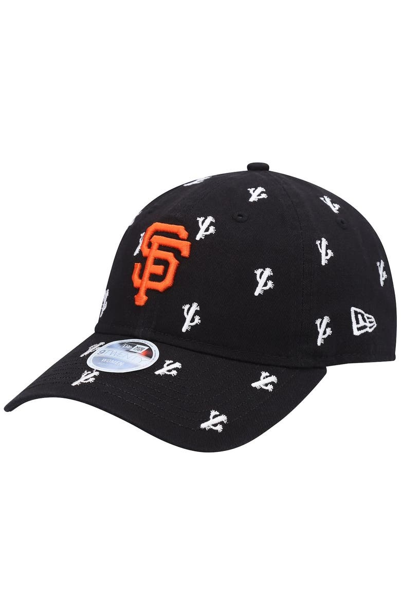 New Era Women's New Era Black San Francisco Giants Spring Training Scatter 9TWENTY Adjustable Hat, Main, color, 
