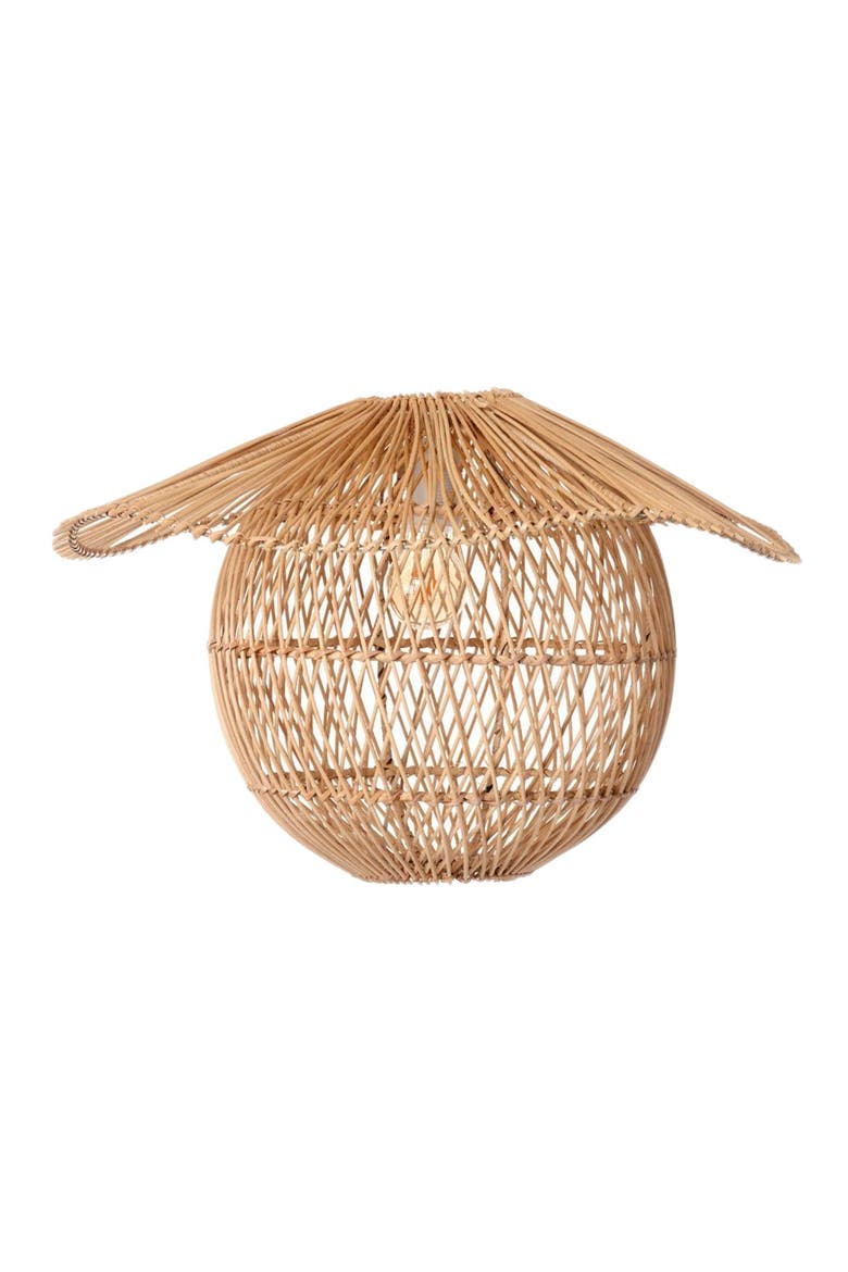 Rattan Lotus Orb Pendant Light, Alternate, color, Natural