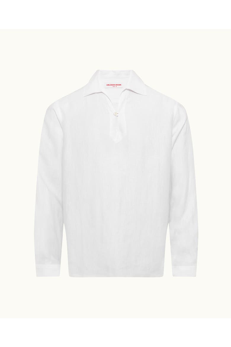 Vincent Linen Relaxed Fit Linen Long Sleeve Overhead Shirt, Alternate, color, White