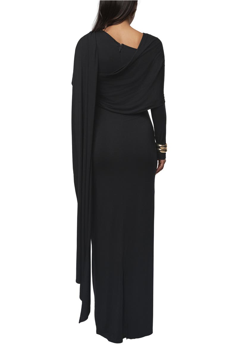 Glitz Asymmetric Maxi Dress, Alternate, color, Black