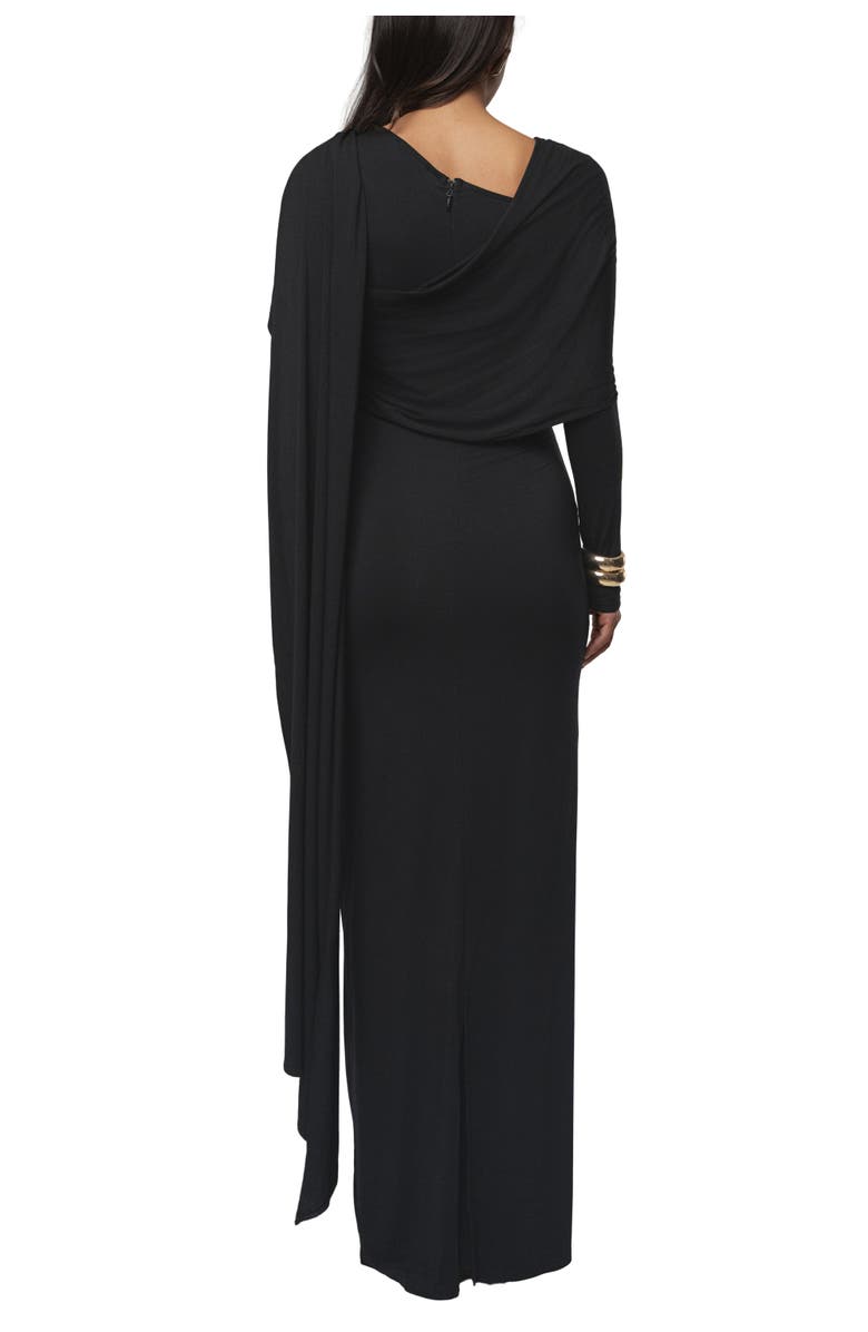 JLUXLABEL Glitz Asymmetric Maxi Dress, Alternate, color, Black