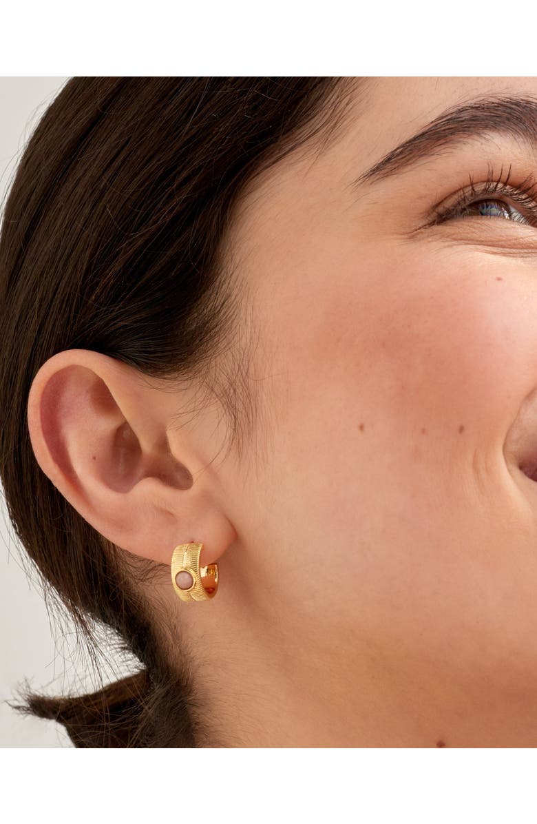 Katie Loxton 'October' Waterproof Gold Birthstone Hoop Earrings, Alternate, color, October