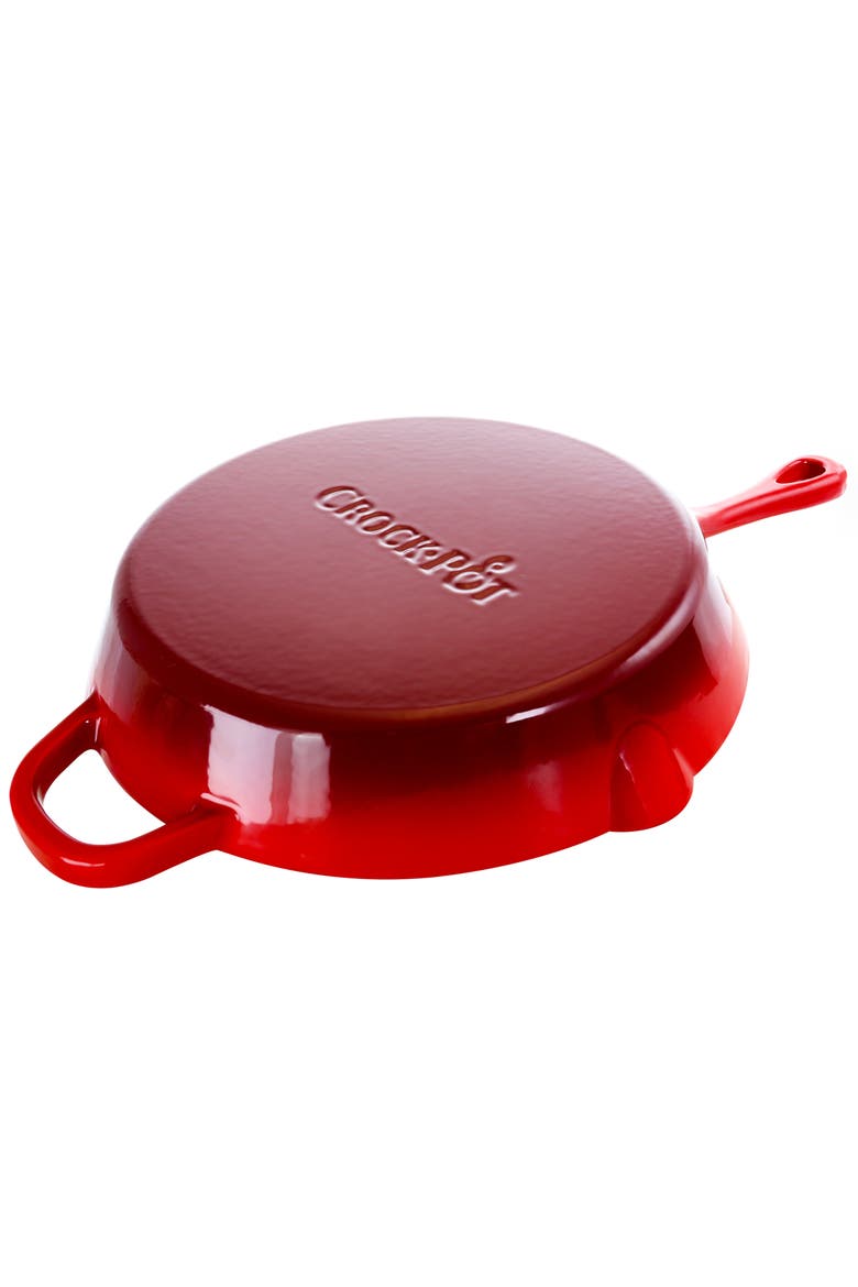 12 Inch Enameled Cast Iron Skillet, Alternate, color, Red