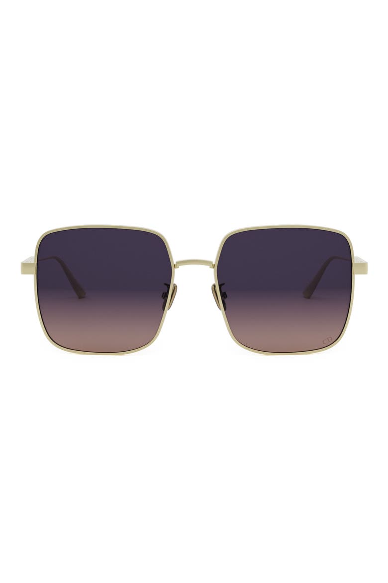 'DiorCannage S1U 59mm Square Sunglasses, Main, color, GOLD/ GRADIENT VIOLET PINK
