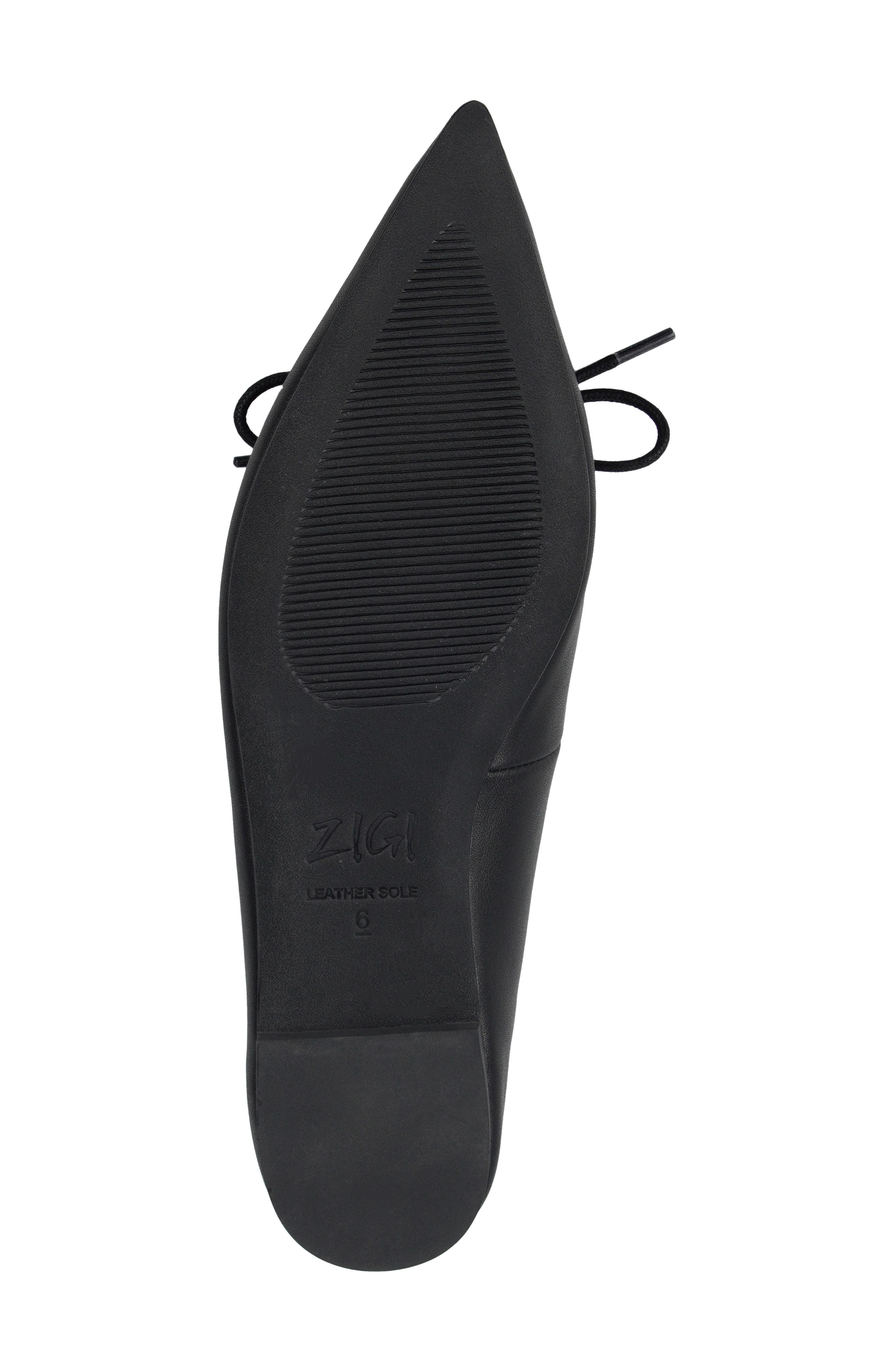 Arreza Lace-Up Pointed Toe Flat, Alternate, color, BLACK