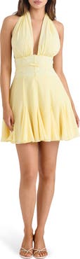 HOUSE OF CB Ailani Halter Georgette Minidress