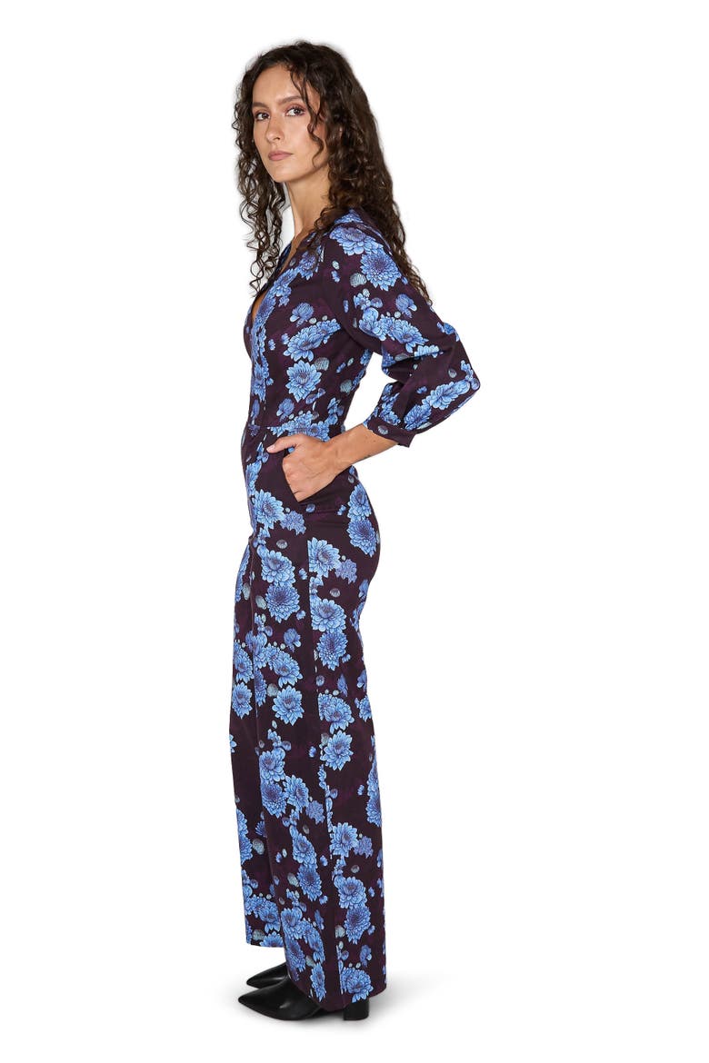 Jill Stretch Tencel Jumpsuit, Alternate, color, Serious Floral Plum