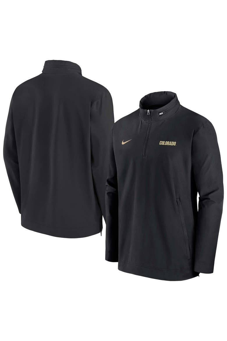 Men's Nike Black Colorado Buffaloes 2024 Sideline Coach Quarter-Zip Hoodie Jacket, Alternate, color, Black