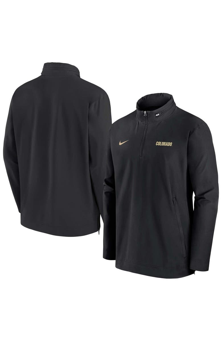 Nike Men's Nike Black Colorado Buffaloes 2024 Sideline Coach Quarter-Zip Hoodie Jacket, Alternate, color, Black
