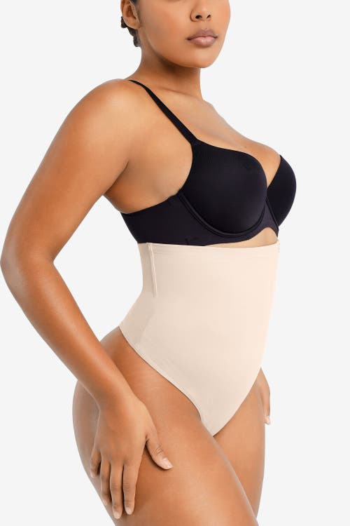 Shapellx Side Zip Shaping Panty In Pinkish Beige
