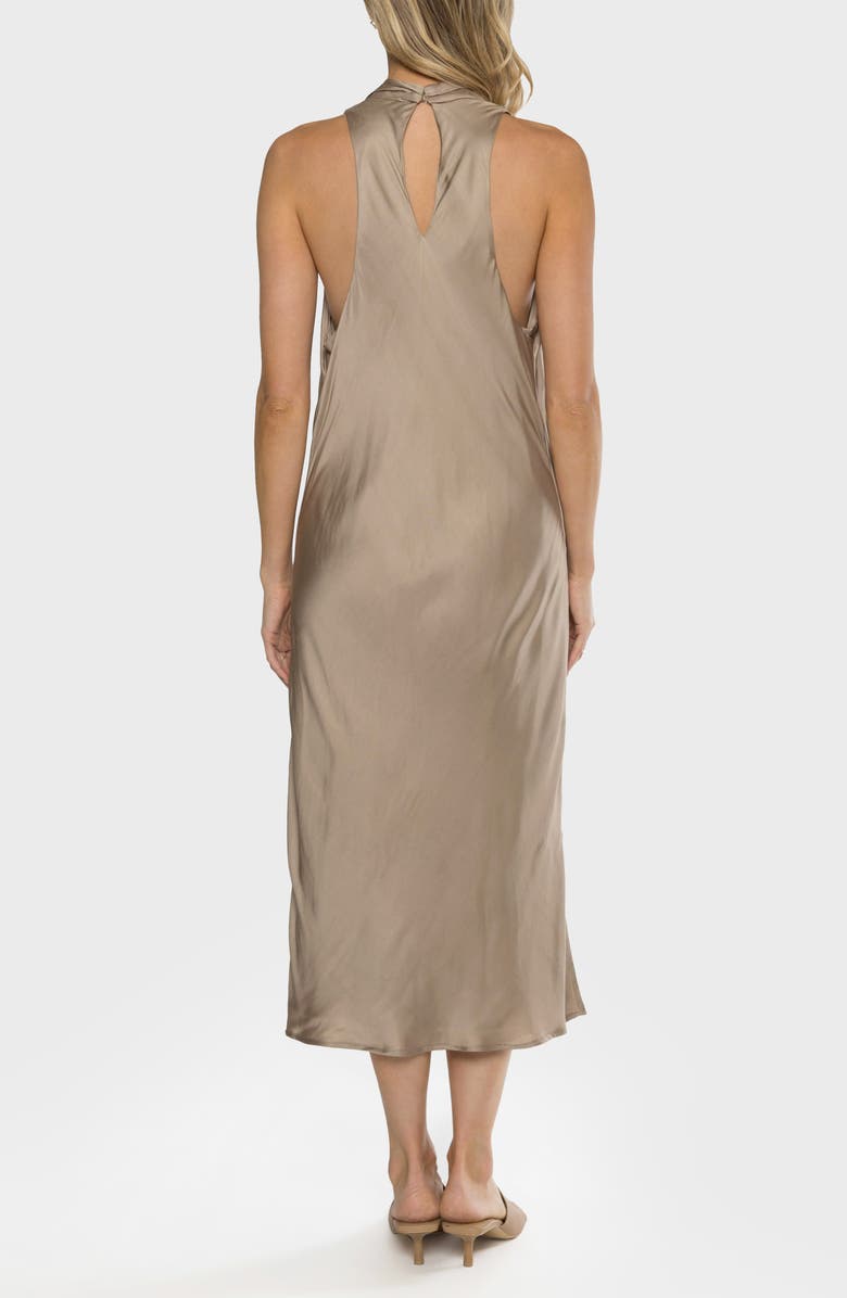 matty m. Grotto Cowl Neck Midi Dress, Alternate, color, Mocha