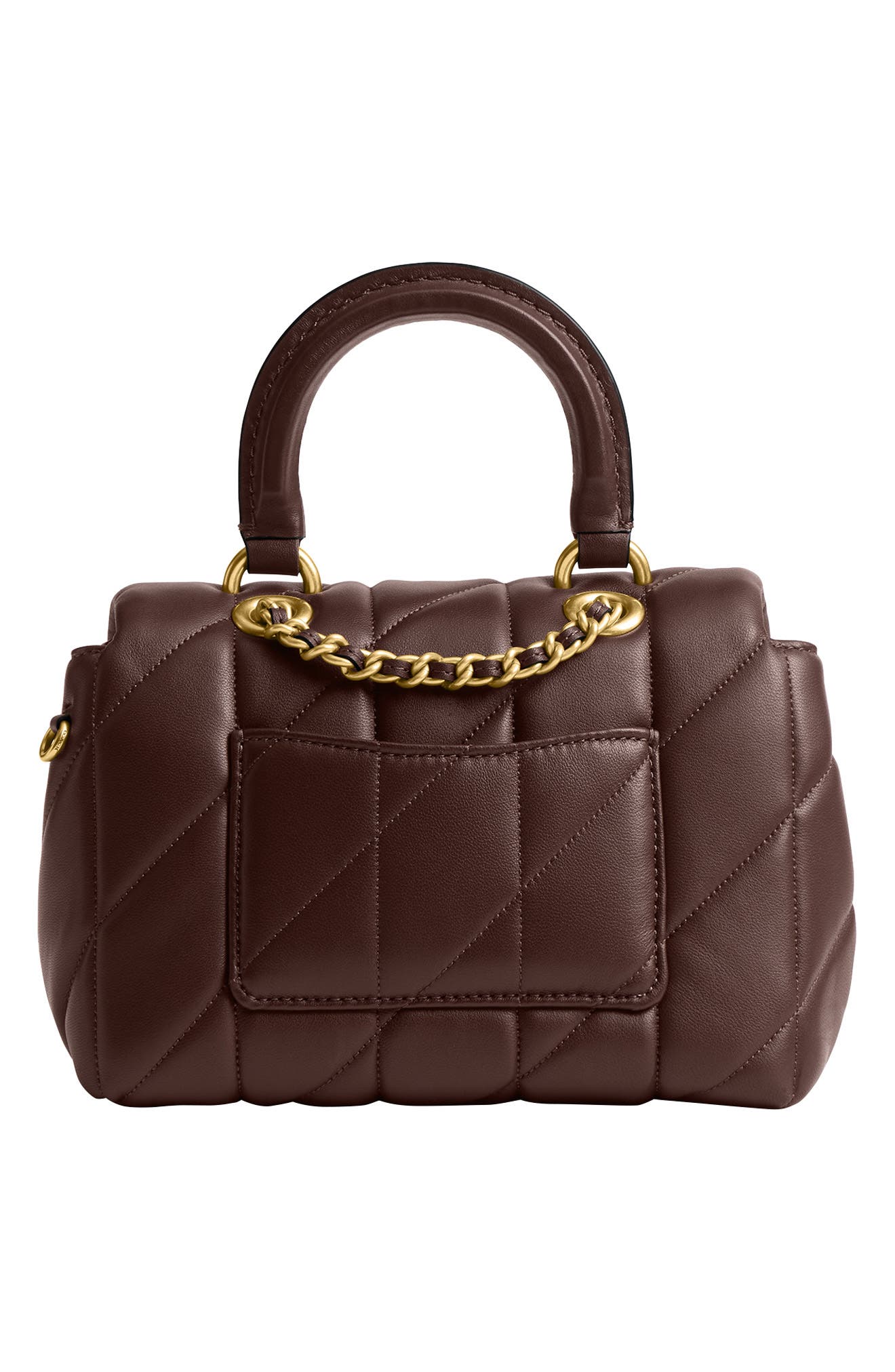 COACH Tabby Quilted Leather Convertible Top Handle Bag, Alternate, color, Maple