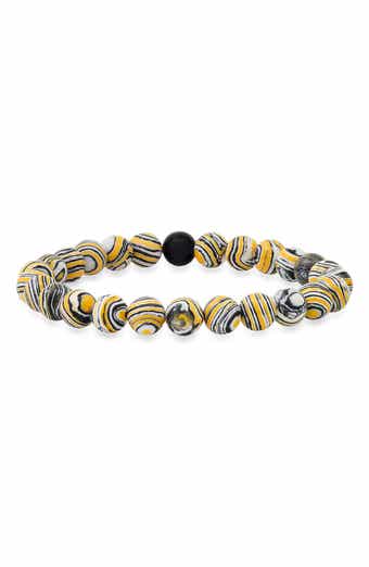 Men's Patterned Bead Stretch Bracelet