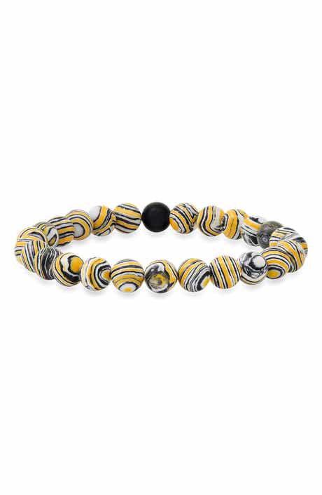 Men's Patterned Bead Stretch Bracelet