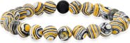 STEELTIME Men's Patterned Bead Stretch Bracelet