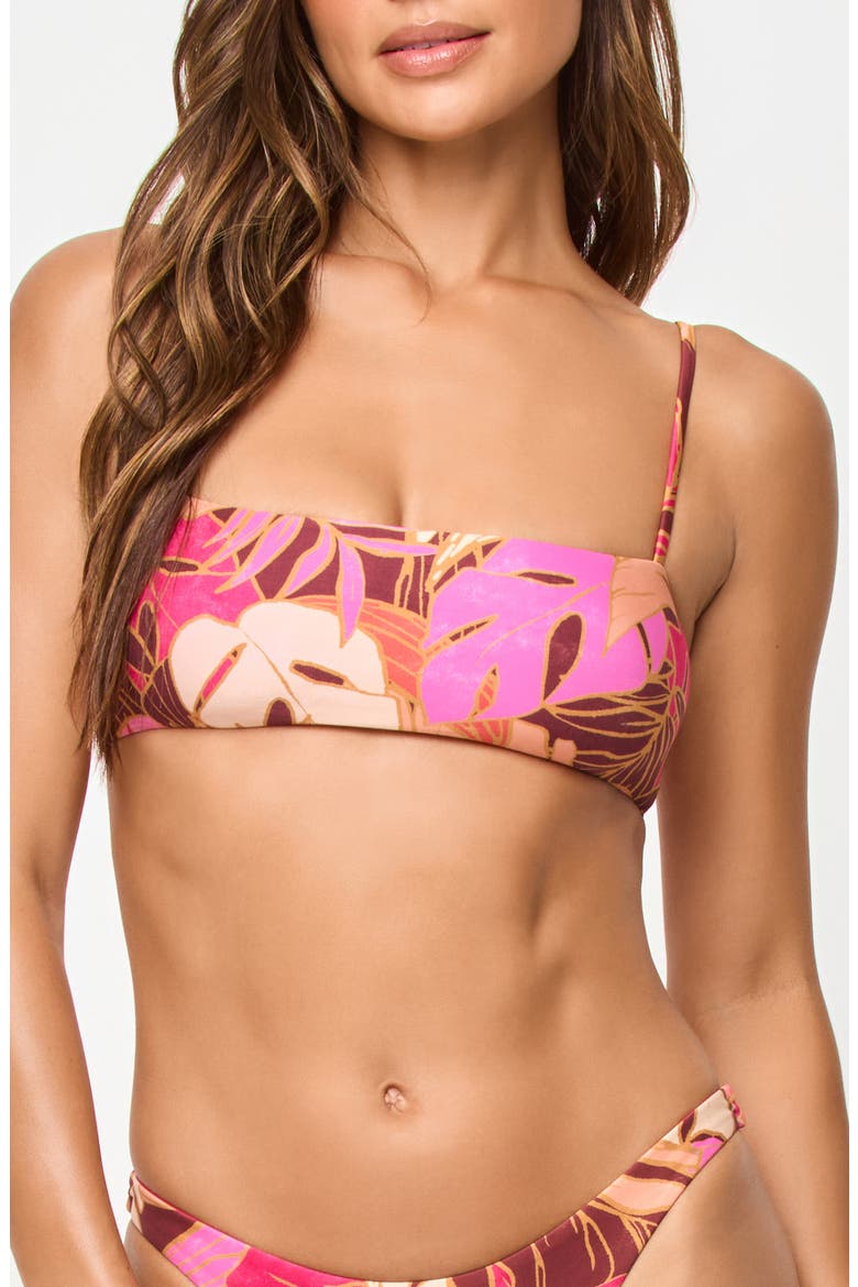 Lux Print Swim Top, Main, color, LEAF IT TO ME