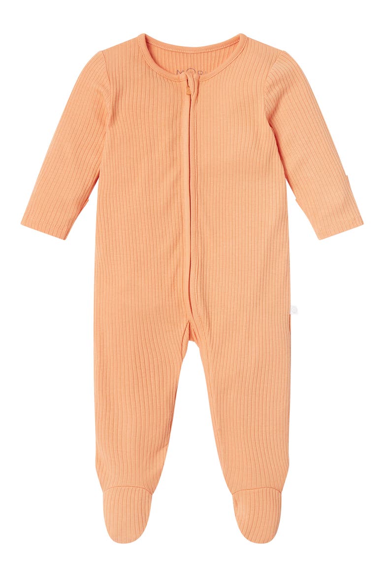 Clever Zip Footie, Main, color, RIBBED ORANGE
