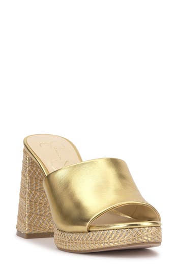 Jessica Simpson Kashet Platform Slide Sandal In Gold