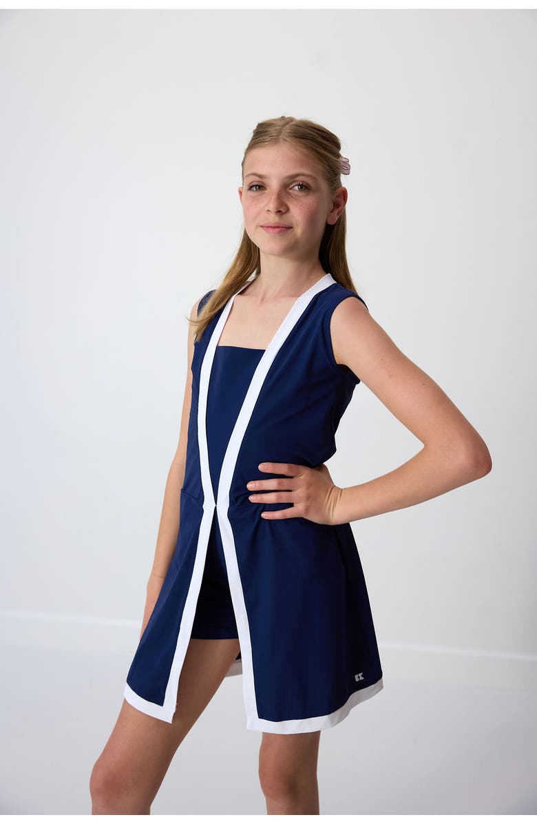 Courtside Kids Girls Tennis Skort Dress, Alternate, color, Navy