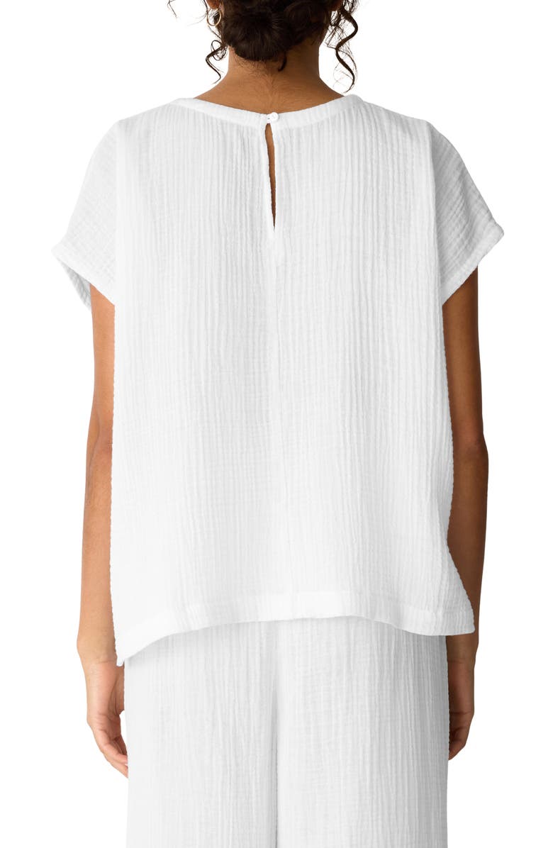 Eileen Fisher Round Neck Square Top, Alternate, color, White