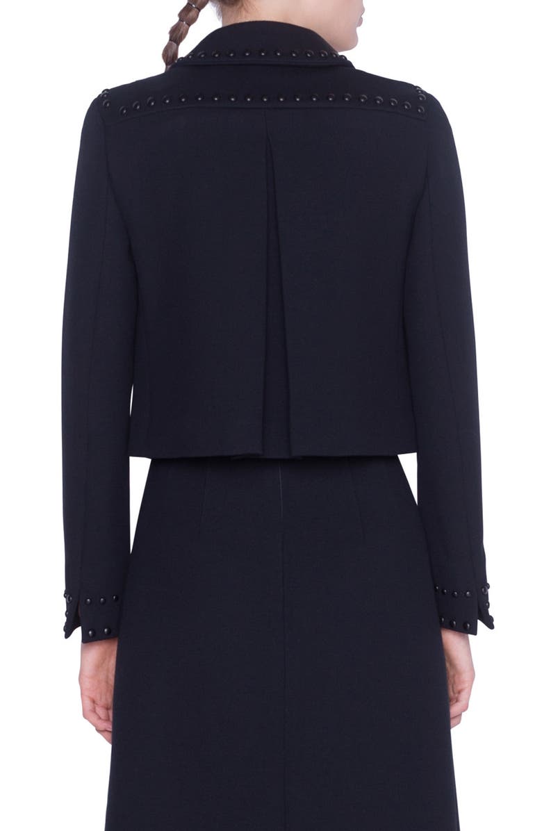 Akris punto Rivet Detail Wool Crop Jacket, Alternate, color, 