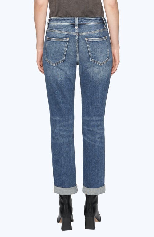 Bayeas High Waist Rolled Cuff Straight Leg Jeans In Blue