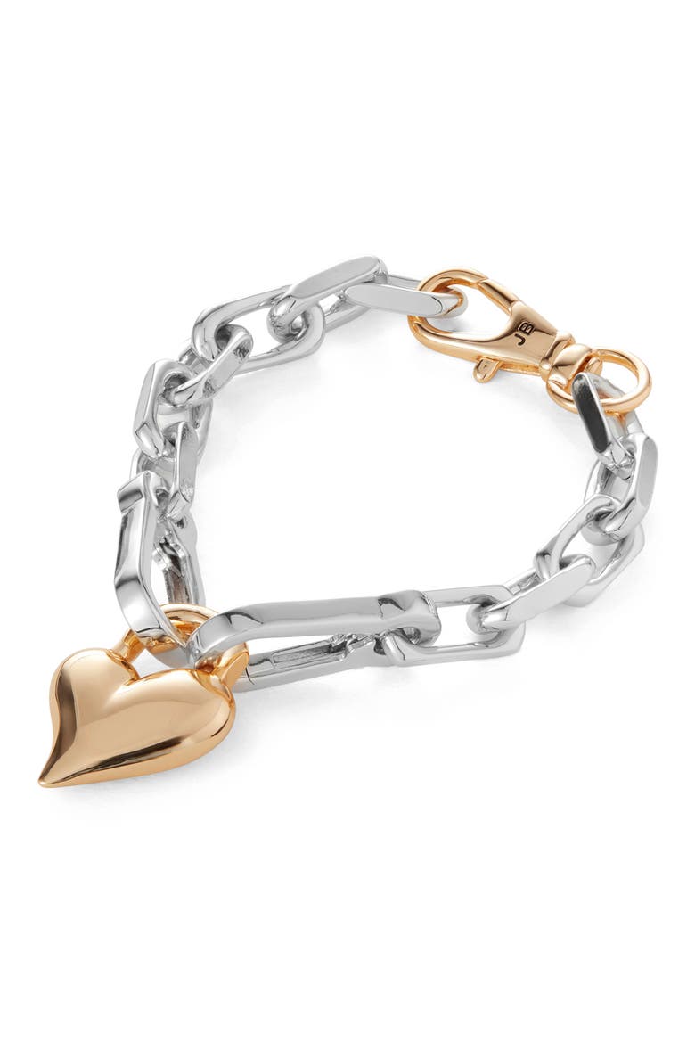 Padlock Heart Chain Bracelet, Main, color, TWO-TONE