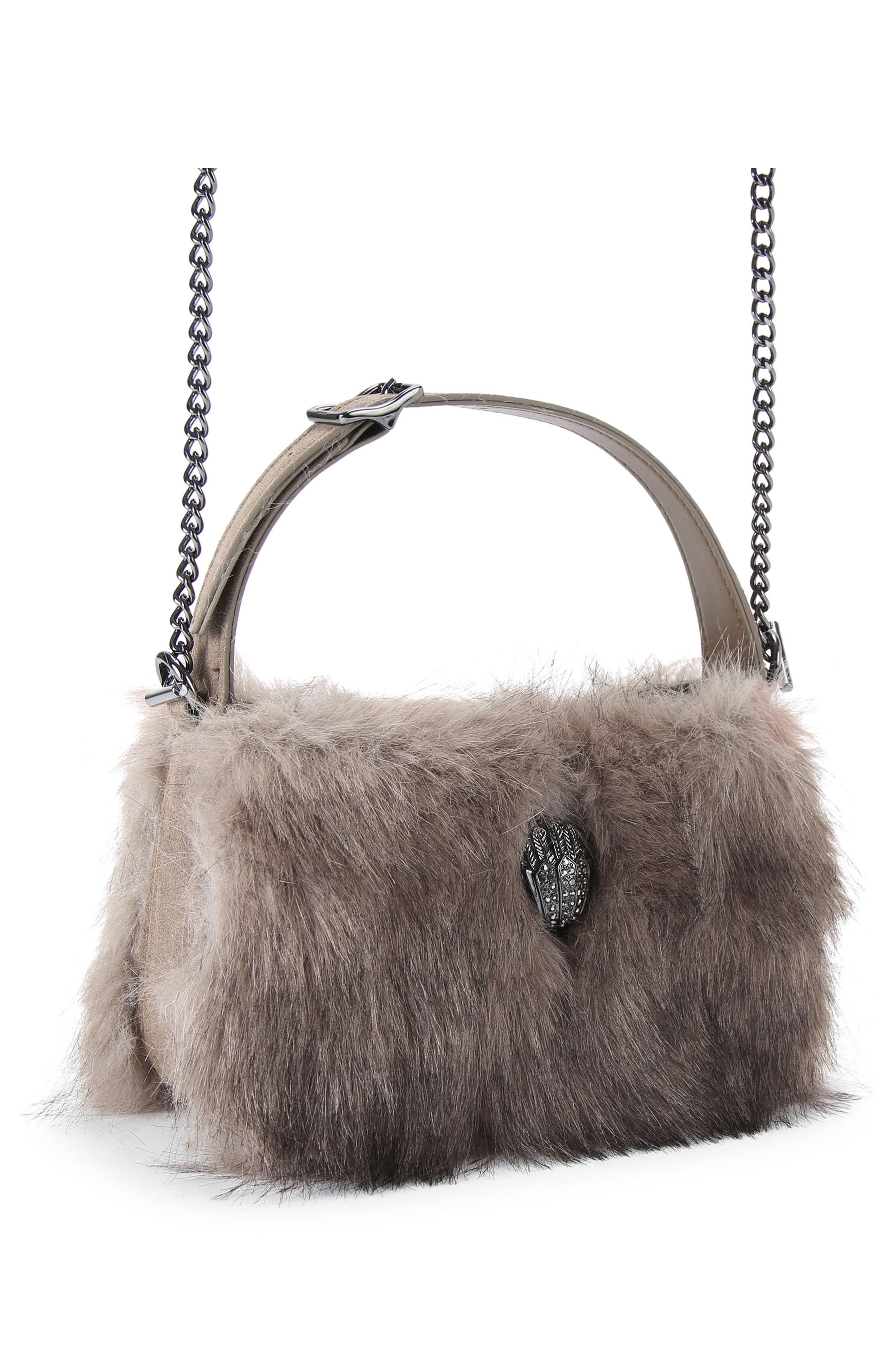 Kurt Geiger London Mini Bond Faux Fur Shoulder Bag, Alternate, color, 