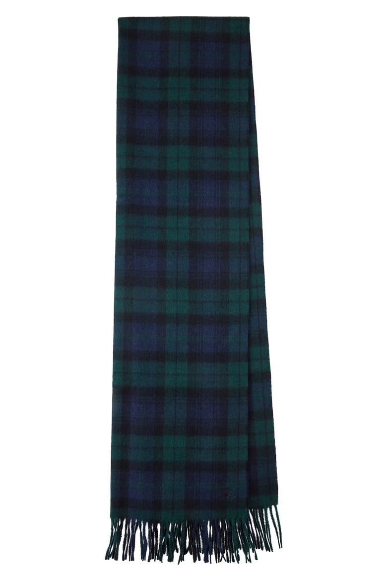 Wool & Cashmere Black Watch Wrap, Alternate, color, BLACK NAVY