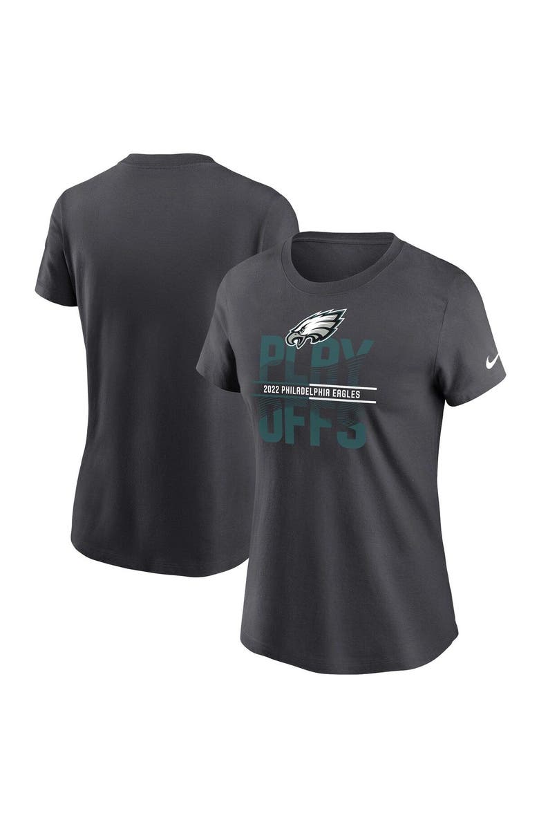 Nike Women's Nike Anthracite Philadelphia Eagles 2022 Playoffs Iconic T-Shirt, Alternate, color,