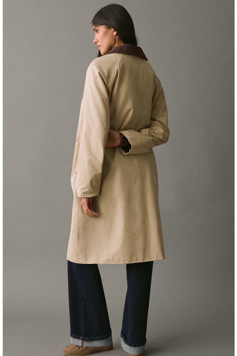 Corduroy Collar Trench Coat, Alternate, color, ECRU