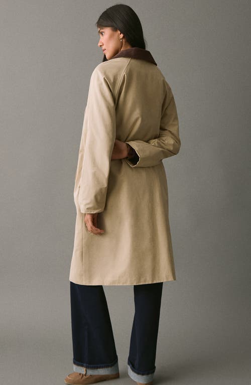 Mango Teen Corduroy Collar Trench Coat In Neutral