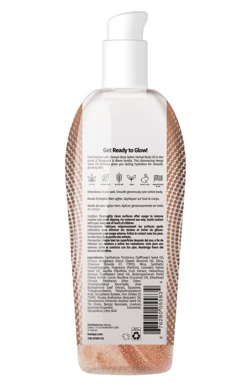 Hempz Glow Getter Herbal Body Oil In Transparent