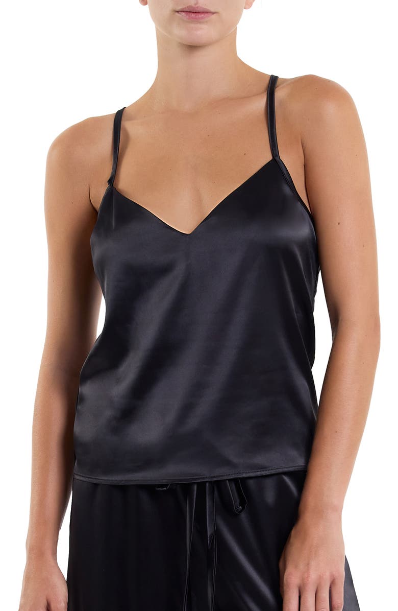 Hanky Panky Satin Camisole, Main, color, Black