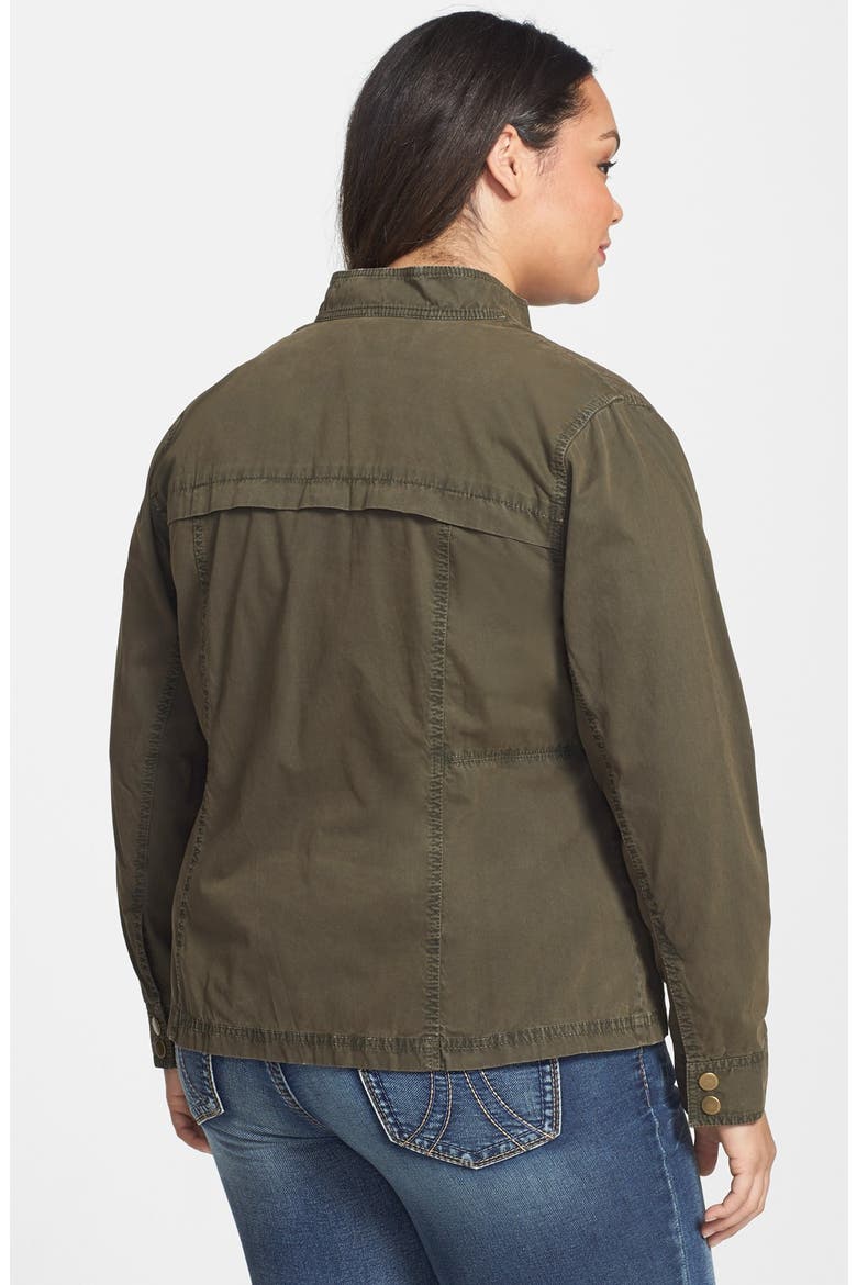 Front Zip Utility Jacket, Alternate, color, OLIVE TUSCAN