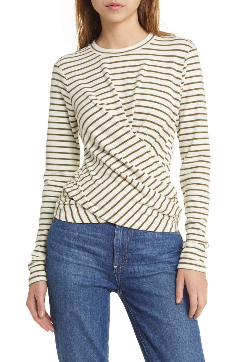 Joe's The Greta Stripe Wrap Front Knit Top, Main, color,