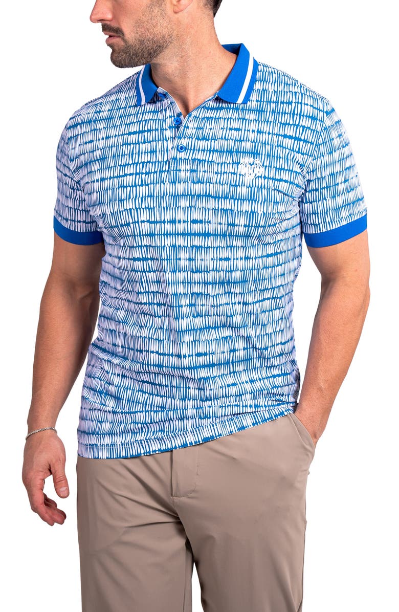 Maceoo Ascension0035 Blue Stretch Nylon Polo, Alternate, color, Blue