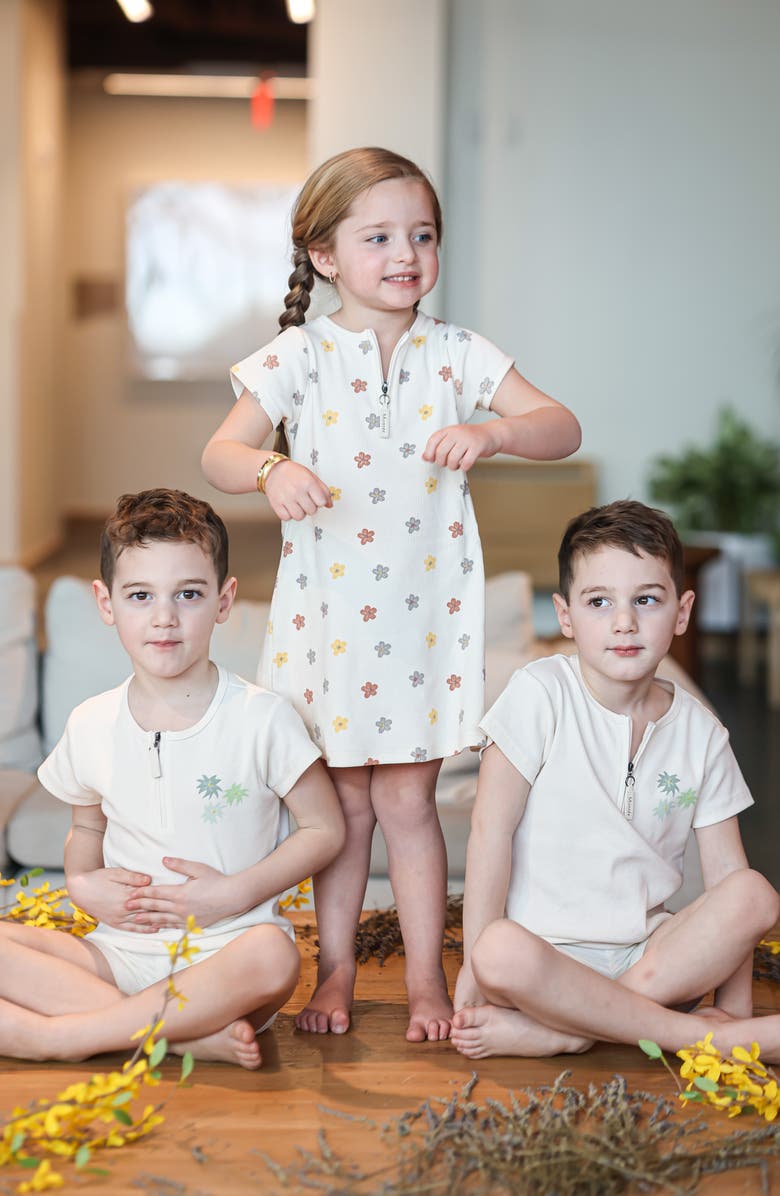 Manière Floral Ribbed Dress, Alternate, color, Beige