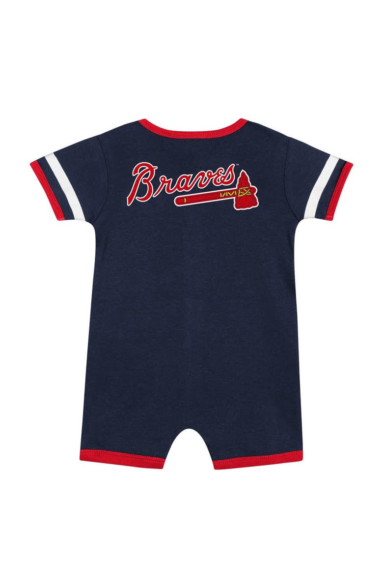 Outerstuff Newborn  Navy Atlanta Braves Double Hit Coveralls, Alternate, color, 