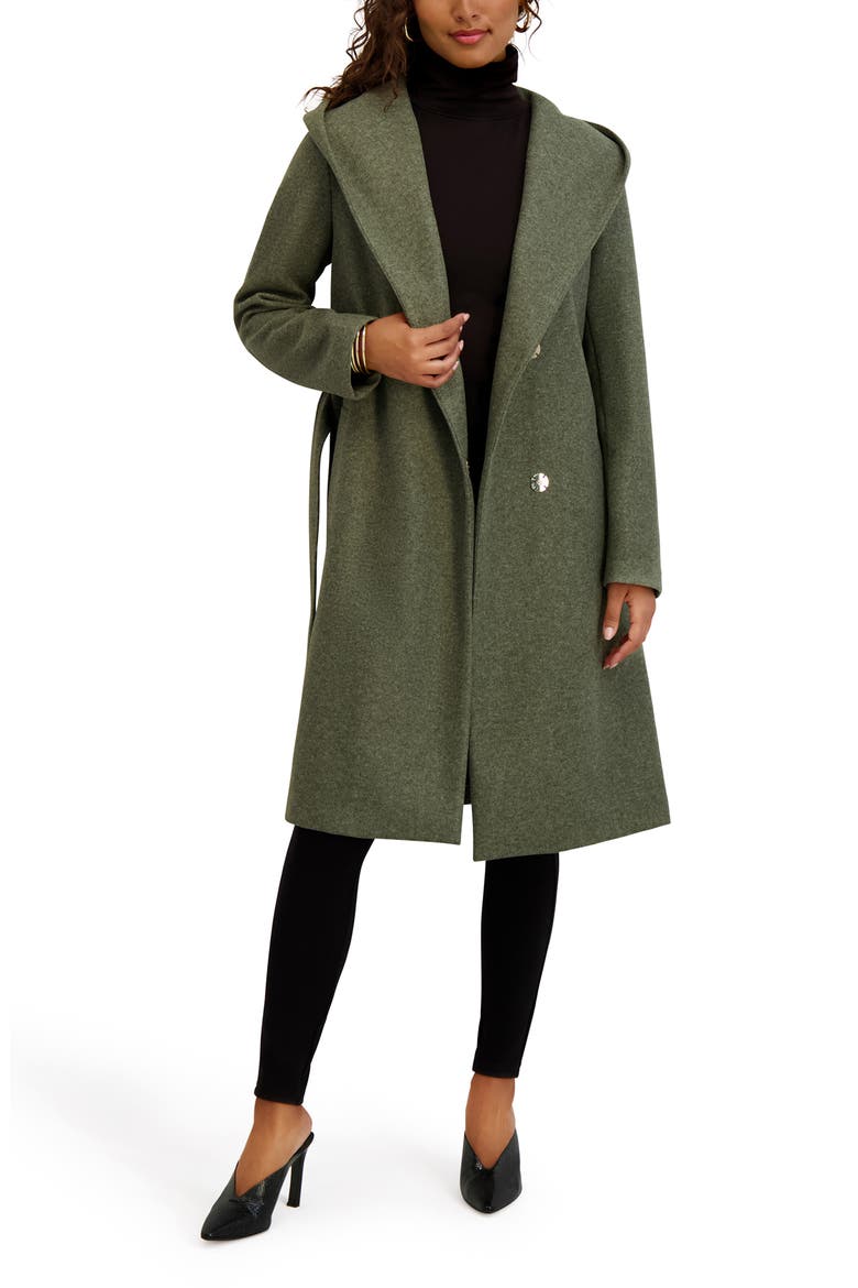 Hooded Coat, Alternate, color, OLIVE HEATHER