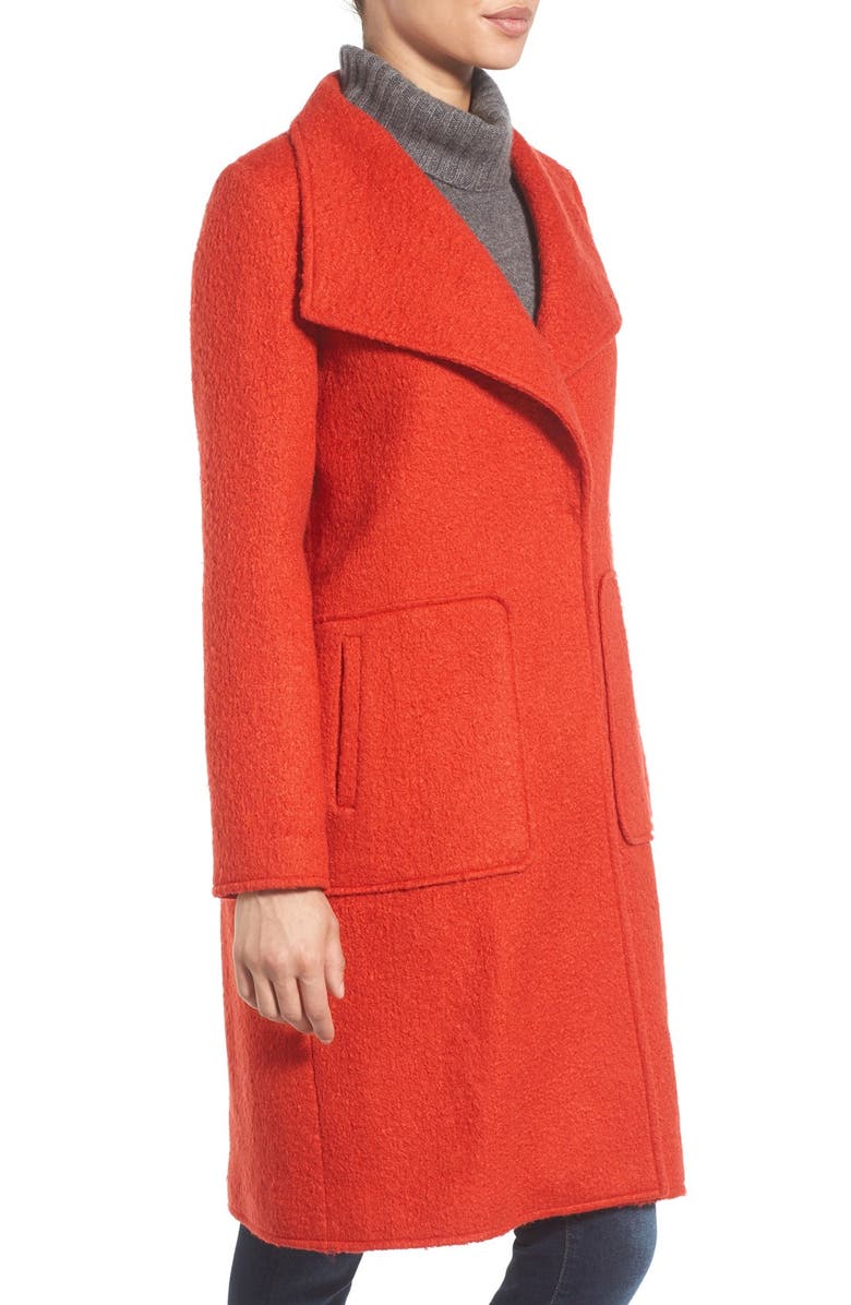 Bernardo Textured Long Coat, Alternate, color,
