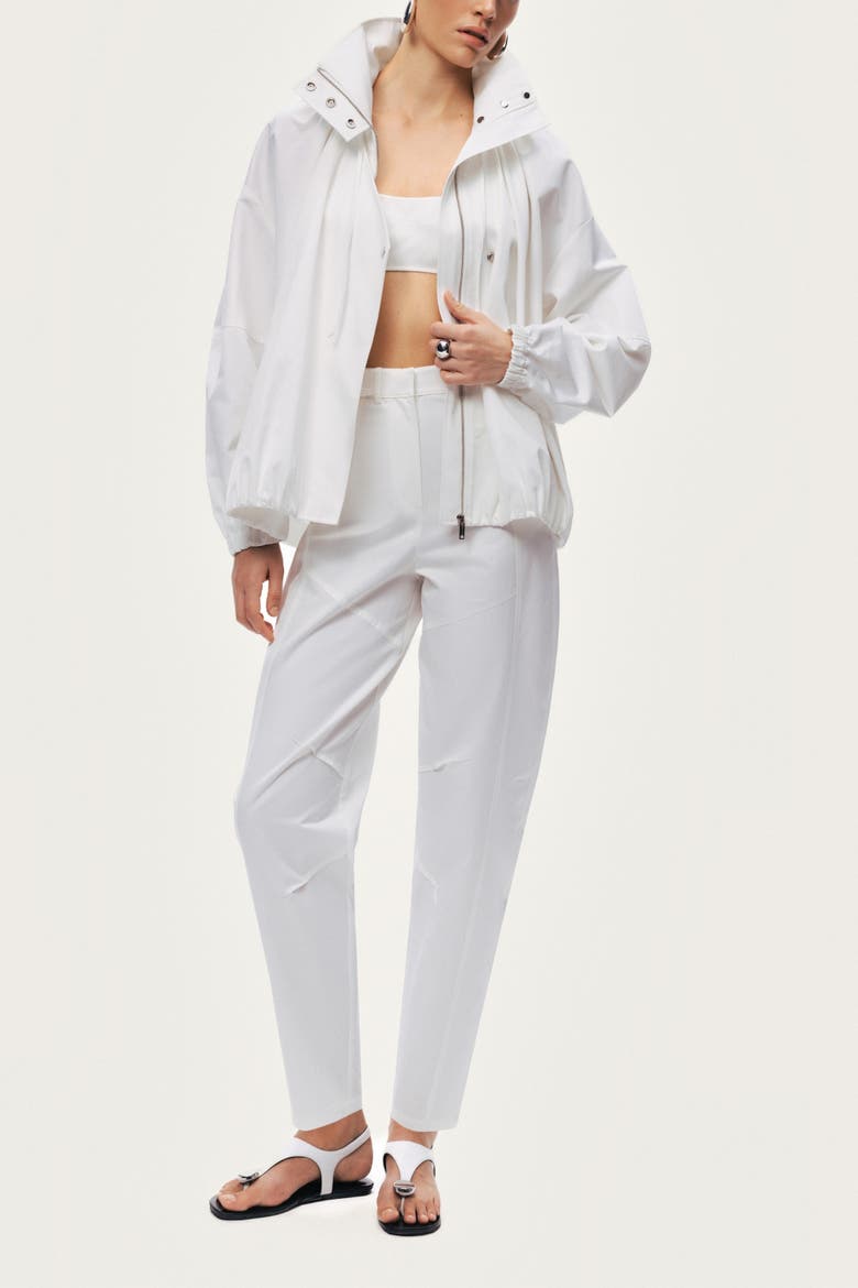 High-Waist Tailored Tapered Pants, Alternate, color, White