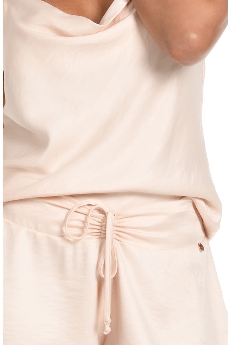 Solid Tap Satin Short Pajamas, Alternate, color, CHAMPAGNE