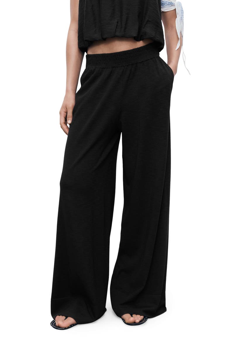 Fine Gauge Knit Pants, Main, color, BLACK