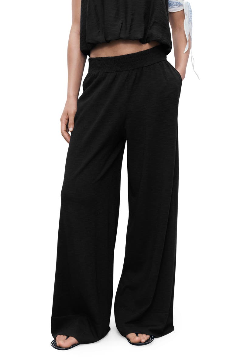 MANGO Fine Gauge Knit Pants, Main, color, Black