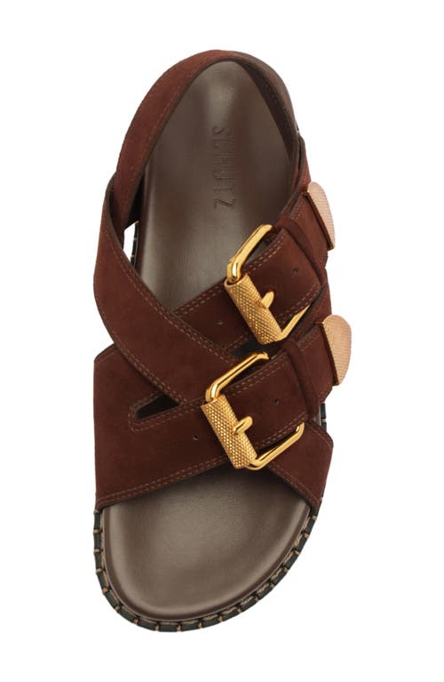Schutz Patsy Suede Slingback Sandals In Brown