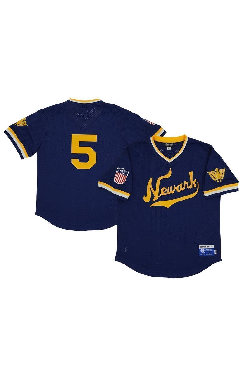 RINGS & CRWNS Men's Rings & Crwns #5 Navy Newark Eagles Mesh Replica V-Neck Jersey, Alternate, color, 