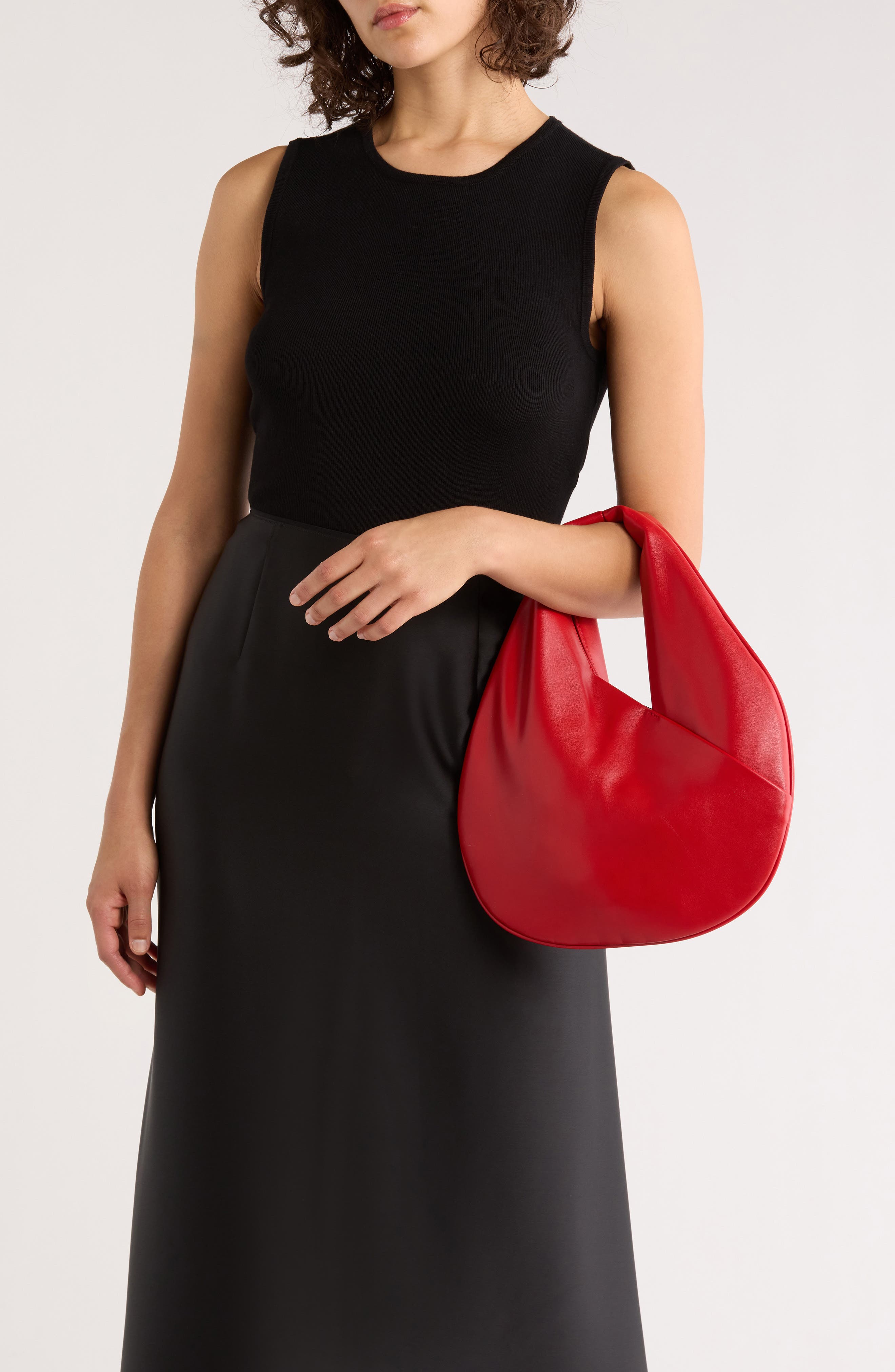 Crisscross Mini Hobo Shoulder Bag, Alternate, color, RED