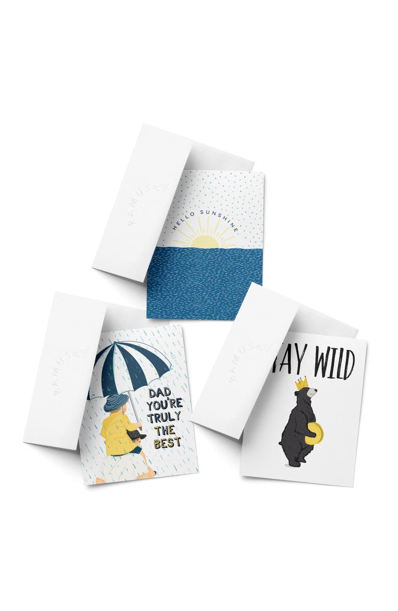 Ramus & Co Father's Day Greeting Card Pack (3ct) "Hello Sunshine, Stay Wild, Dad You're Truly the Best", Main, color, Multi-Pack