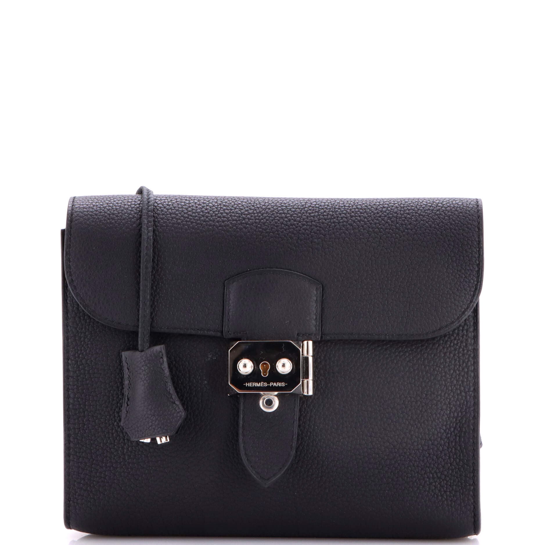 Pre-Owned Hermes Sac a Depeches Messenger Bag Togo 21, Main, color, Noir